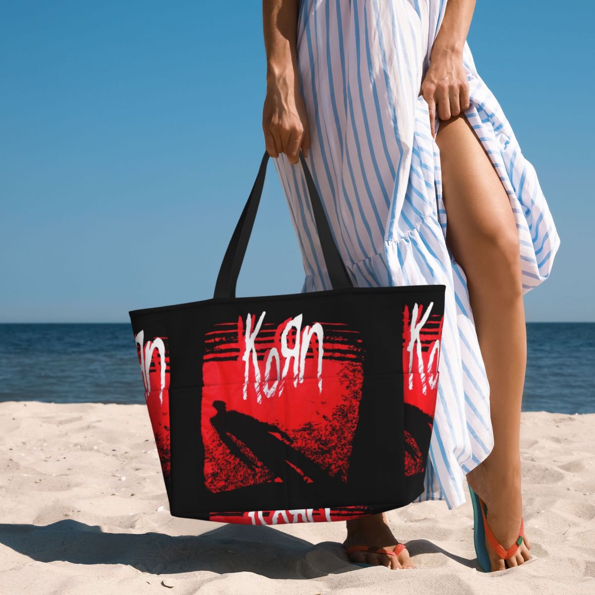 Yoga Fitness Music - Torba plażowa Korn Metal Rock Music,