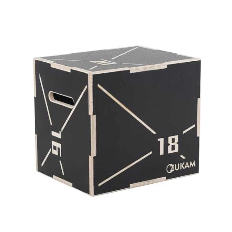 Plyo Jump Box - Antypoślizgowa drewniana skrzynka plyometryczna 3w1 do